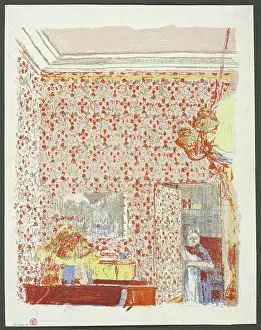 Edouard Jean Vuillard Prints: Interior with Pink Wallpaper I