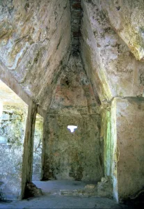 Interior of the portico of the Temple of the Sun in the Mayan ruins of Palenque Interior of the portico of the Temple of the Sun in the Mayan ruins of Palenque