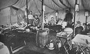 Interior of a Portland field hospital during the Boer War in South Africa, 1900. Artist: Anthony Bowlby