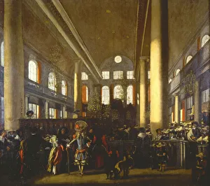 Jews Gallery: Interior of the Portuguese Synagogue in Amsterdam, c. 1680