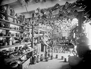 Shop Owner Prints: Interior of pottery, Biloxi, Miss. c1901. Creator: Unknown