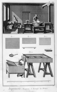 Interior of a Printing Works, wetting room, 1751-1777