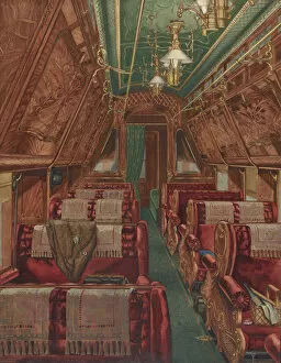 Coach Collection: Interior of Pullman Coach, 1888, 1935 / 1942. Creator: Unknown