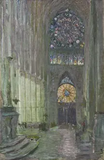 Helleu Prints: Interior of Reims Cathedral, c1892. Creator: Helleu, Paul Cesar (1859-1927)