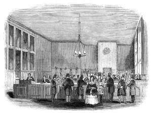 Interior of Rogers Bank, Clement s-Lane, 1844. Creator: Unknown