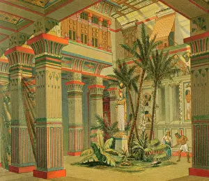 Palm Trees Prints: Interior of a room in an Ancient Egyptian house-palace, 1881. Creator: Unknown