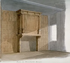 Panelling Prints: Interior of a room in Winchester House, Winchester Place, London, c1830
