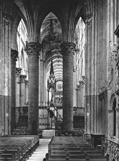 Interior of Rouen Cathedral, France, 1937.Artist: Martin Hurlimann Interior of Rouen Cathedral, France, 1937.Artist: Martin Hurlimann