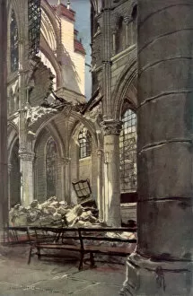 Aisne Gallery: Interior of the Ruins of Saint Jean des Vignes Abbey, Soissons, France, 18 May 1915