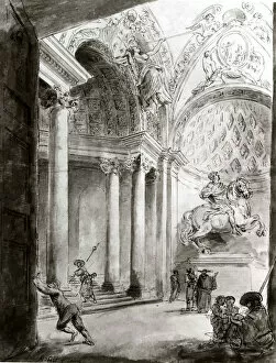 Bernini Gianlorenzo Gallery: Interior of Saint Peters, ca. 1758. Creator: Hubert Robert