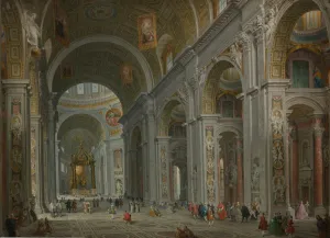 Interior of Saint Peters, Rome, after 1754. Creator: Giovanni Paolo Panini Interior of Saint Peters, Rome, after 1754. Creator: Giovanni Paolo Panini
