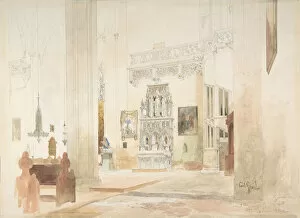 Interior of Saint Severin Church in Erfurt, 1855. Creator: Carl Georg Anton Graeb