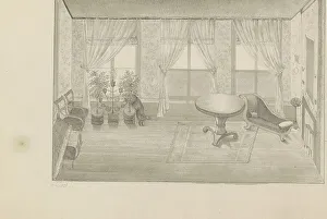Salon Prints: Interior of a salon, 1838. Creator: Anon