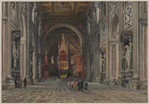 Interior of San Giovanni in Laterano, Rome, c. 1896. Creator: Martino del Don (Italian)