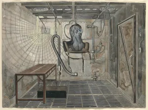 Interior Sand Blasting Chamber, 1935, c. 1947. Creator: Perkins Harnly