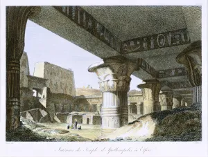 Idfu Prints: Interior of the sandstone Temple of Edfu