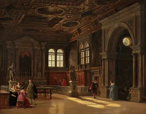 Interior from Scoula St. Rocco, Venice, 1852. Creator: Heinrich Hansen