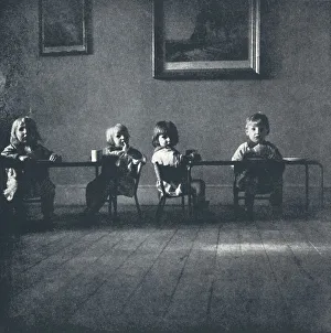 Interior with seated figures, 1941. Artist: Cecil Beaton