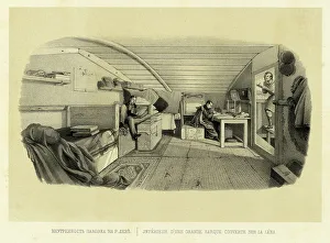 Interior of a Shallow-Draft Cargo Vessel on the Lena River, 1856. Creator: Ivan Dem'ianovich Bulychev