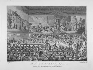 Pugh Prints: Interior of the Society of Arts building, John Adam Street, Westminster, London, 1804