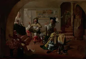 Jacob Duck Prints: Interior with Soldiers and Women, about 1650. Creator: Jacob Duck