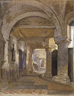 Aisle Gallery: Interior of St Bartholomews Priory, Smithfield, City of London, c1880
