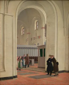 Approaching Prints: The Interior of St Bendt's Church at Ringsted, 1829. Creator: Constantin Hansen