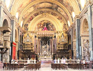 Gerolamo Prints: Interior of St Johns Co-Cathedral, Valletta, Malta