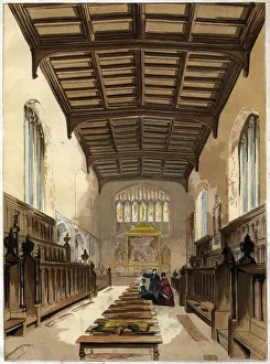 Margaret Of Prints: Interior of St Johns College Chapel, Cambridge, Cambridgeshire