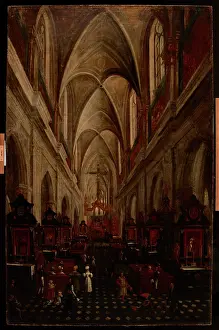 1840 Prints: Interior of St Mary's Church in Krakow