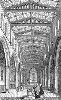 Lambeth Gallery: Interior of St. Marys New Church, Herne Hill, 1844. Creator: Unknown