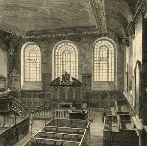 Wood Street Prints: Interior of St. Michaels, Wood Street, 1876, (1897). Creator: Unknown