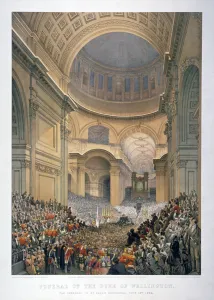 William Simpson Prints: Interior of St Pauls Cathedral during the funeral of the Duke of Wellington