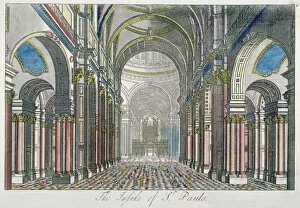 Benjamin Cole Gallery: Interior of St Pauls Cathedral, looking east from the nave towards the choir, City of London