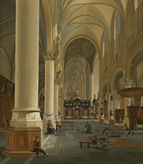 Interior of St. Paul's Church in Antwerp, 1826. Creator: Joseph Chretien Nicolie