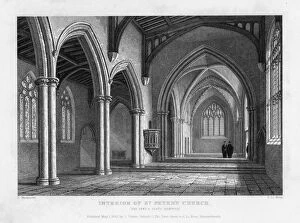 Keux Gallery: Interior of St Peters Church, Oxford, 1833.Artist: John Le Keux