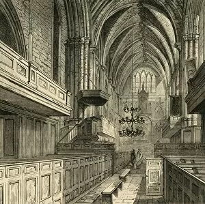 Choir Stall Gallery: Interior of St. Saviours Church, (c1878). Creator: Unknown