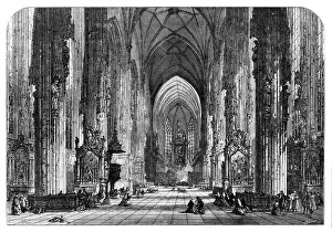 William James Palmer Prints: Interior of St. Stephen's, Vienna, by S. Read, 1868. Creator: William James Palmer