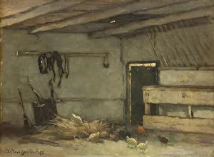 Weissenbruch Jan Hendrik Prints: Interior of a Stable, 1895. Creator: Jan Hendrik Weissenbruch
