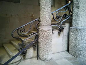 Interior staircase of La Pedrera, Barcelona, Spain, 2020. Creator: Ethel Davies