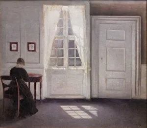 Interior in Strandgade, Sunlight on the Floor, 1901. Creator: Hammershoi, Vilhelm (1864-1916)