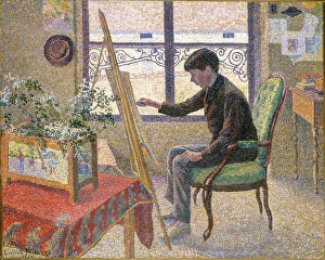 Pissarro Prints: Interior of the Studio, 1887. Creator: Lucien Pissarro