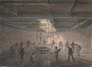 Telegraph Cable Prints: Interior of One of the Tanks on Board the Great Eastern: The Cable Passing Out, 1865-66