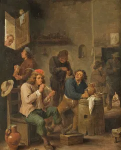 Drinkers Prints: Interior of a Tavern, 1661. Creator: David Teniers II
