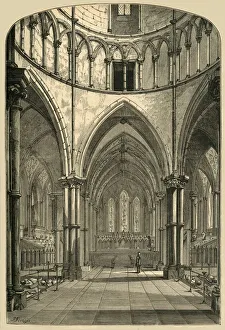 Temple Church Prints: Interior of the Temple Church, 1870, (1897). Creator: Unknown