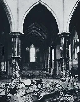 Blitz Prints: Interior of the Temple Church after the fire, 1941