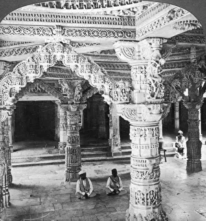 Interior of the Temple of Vimala Sah, Mount Abu, India, 1903. Artist: Underwood & Underwood