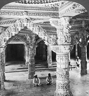 Images Dated 3rd March 2008: Interior of the Temple of Vimala Sah, Mount Abu, India, 1903.Artist: Underwood & Underwood
