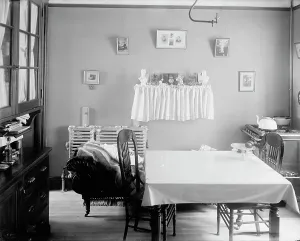 Wall Mounted Prints: Interior of tenement house, New York City, between 1900 and 1910. Creator: Unknown