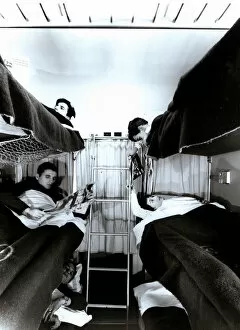 Images Dated 19th September 2012: Interior of a traveler car wagon with bunks, 1950